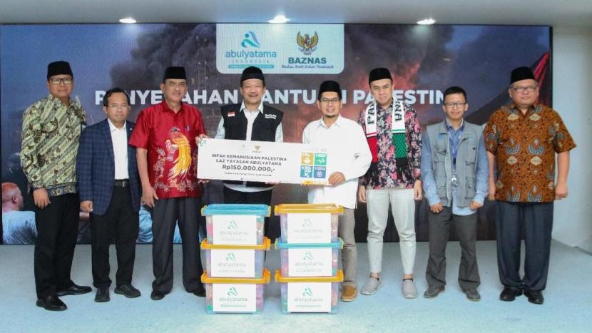 Lembaga Amil Zakat (LAZ) Abulyatama Indonesia menyalurkan bantuan kemanusiaan Palestina sebesar Rp150 juta melalui Badan Amil Zakat Nasional (BAZNAS) RI