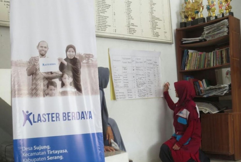 Lembaga Kemanusiaan Nasional PKPU bersama warga Sujung melakukan pemetaan hasil bumi yang ada di Desa Sujung, Serang, Banten (2/9).