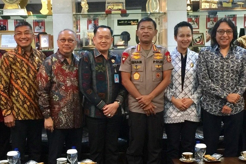 Lembaga Manajemen Kolektif Nasional (LMKN) menemui Kapolri Idam Azim di Jakarta, Senin (3/2).