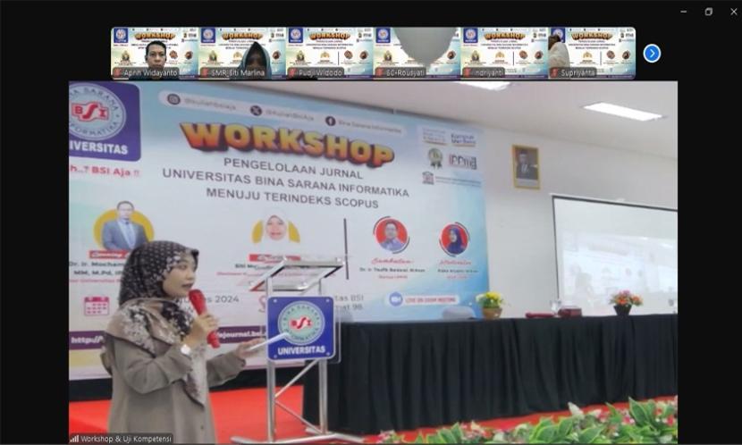 Lembaga Penelitian dan Pengabdian Masyarakat (LPPM) Universitas BSI (Bina Sarana Informatika) kampus Purwokerto mengadakan workshop penting yang bertujuan meningkatkan tata kelola jurnal ilmiah agar terakreditasi dan terindeks di Scopus. 