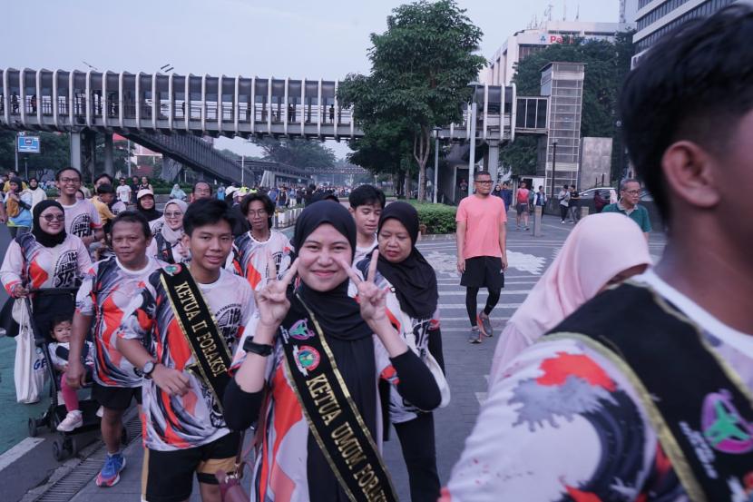 Lentera Anak menggelar Group Run and Walk dalam kegiatan hari bebas kendaraan bermotor di Jakarta Pusat pada Ahad.
