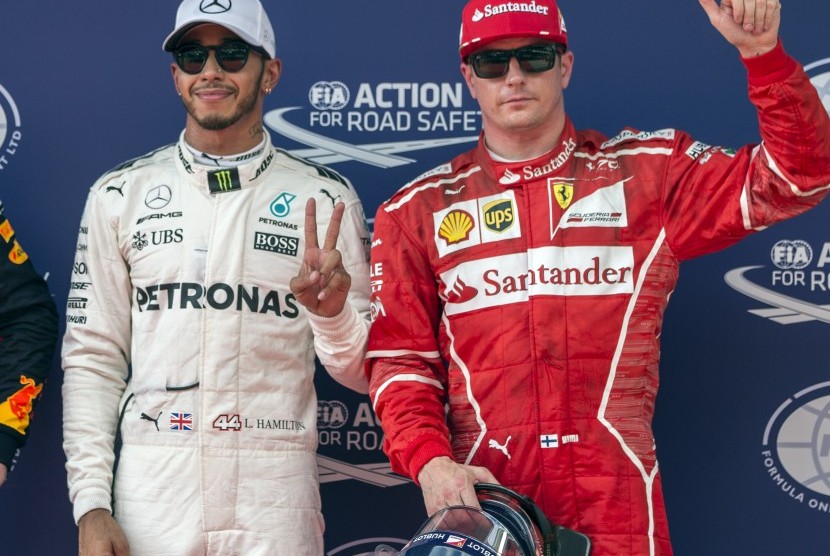 Lewis Hamilton dan Kimi Raikkonen.