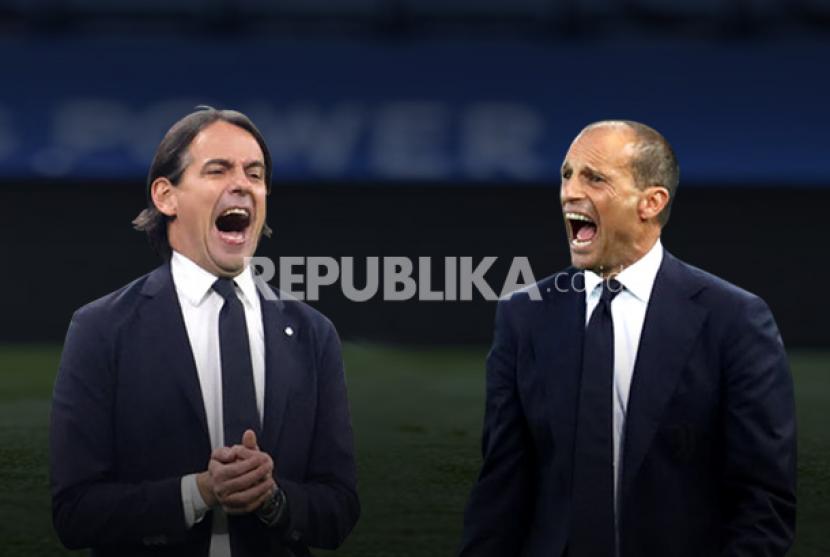 Final Coppa Italia: Inter Milan vs Juventus. Adu taktik Inzaghi dan Allegri (kanan).