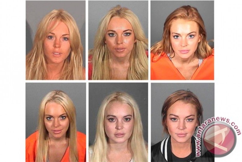 Lindsay Lohan dalam berbagai foto di kepolisian
