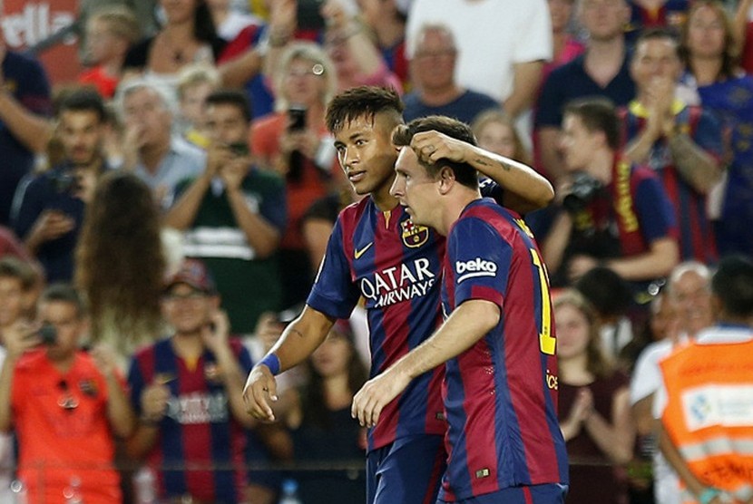 lionel messi bersama neymar