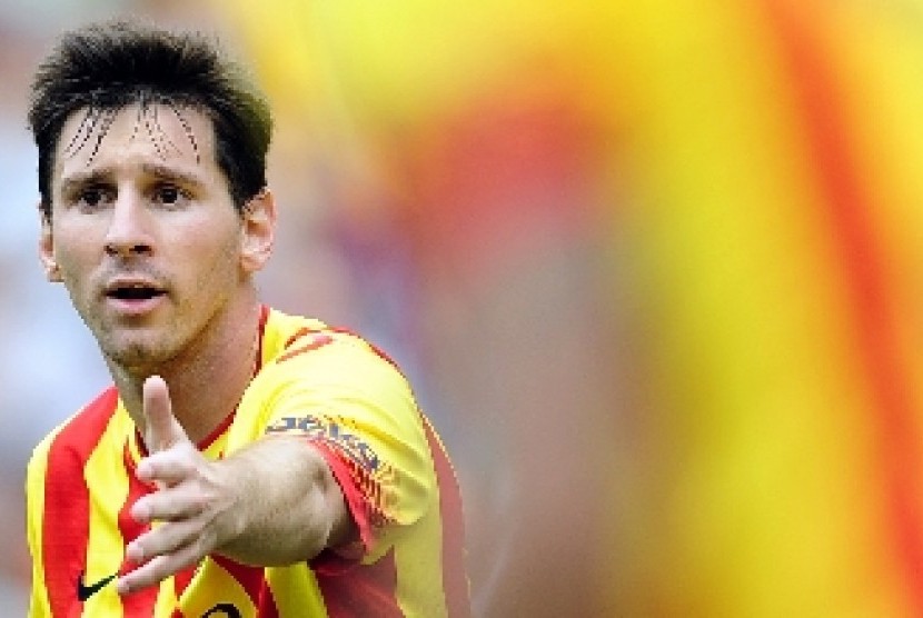 Lionel Messi gagal membobol gawang Malaga.