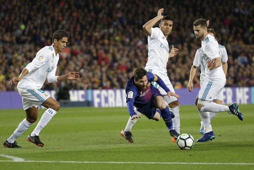 Pertandingan El Clasico antara Barcelona vs Real Madrid di Camp Nou. (ilustrasi).