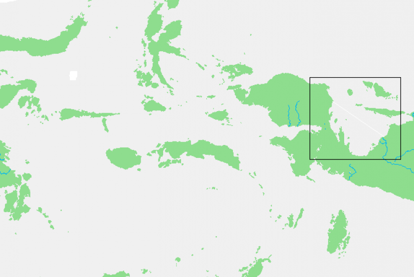 Location of Cendrawasih Bay in Papua (map)