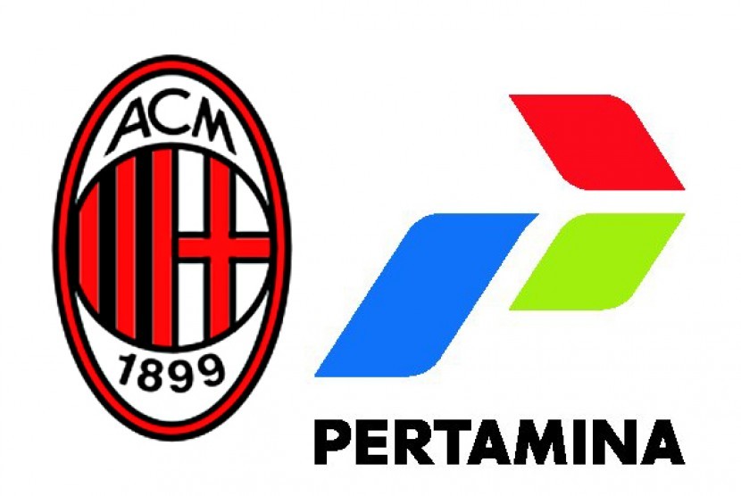 Logo AC Milan dan Pertamina