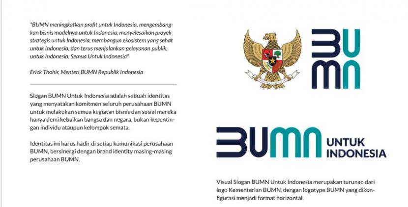 Logo baru Kementerian BUMN yang diluncurkan pada Rabu (1/7).