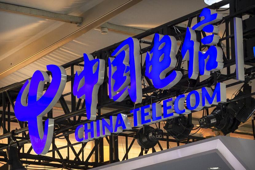 Logo China Telecom, salah satu perusahaan asal China yang akan didelisting oleh Bursa Saham New York