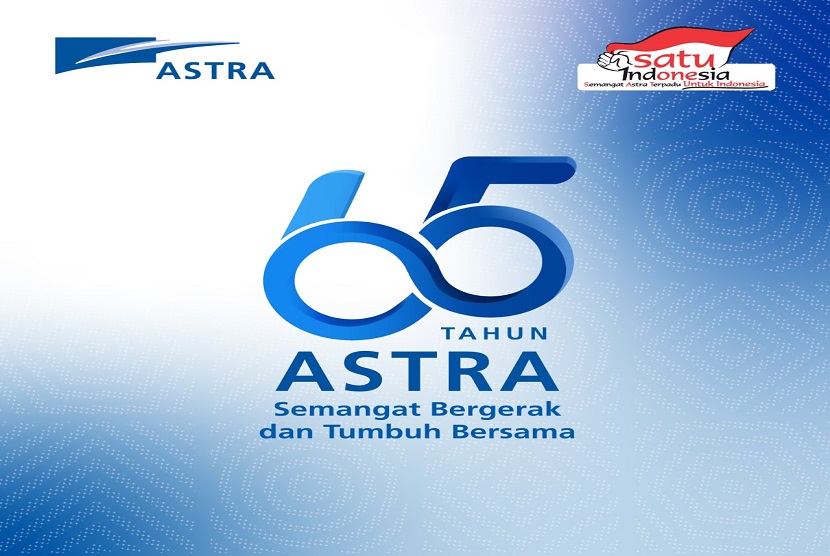 Logo HUT ke-65 tahun Astra dengan tema Semangat Bergerak dan Tumbuh Bersama untuk mengajak masyarakat dan seluruh Insan Astra terus maju dan adaptif dalam berkarya guna memberikan yang terbaik bagi Indonesia.
