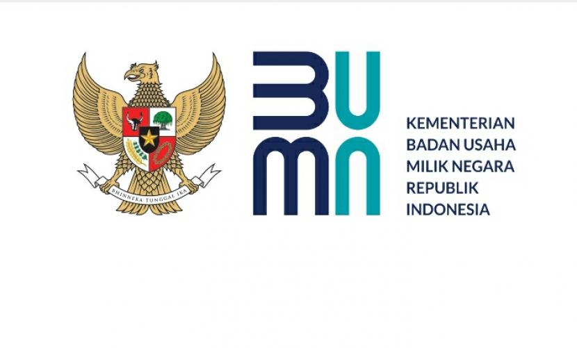 Logo Kementerian BUMN. Turunnya rasio utang BUMN dinilai menjadi sinyal positif bagi perekonomian.