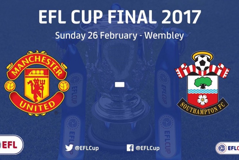 Logo partai final EFL Manchester United vs Southampton.