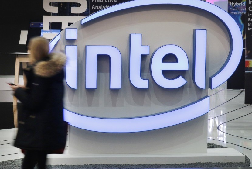 Logo perusahaan Intel.