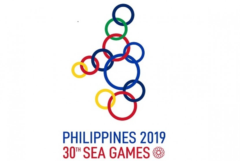 Logo SEA Games 2019. Tim voli indoor putri Indonesia masih optimitis bisa meraih medali meskipun sudah menelan kekalahan kedua dari Vietnam.