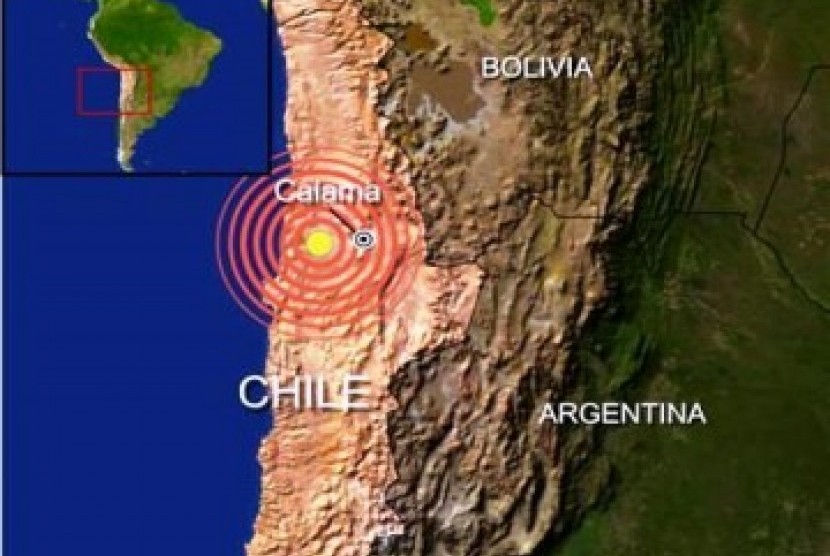 Lokasi gempa di Cili