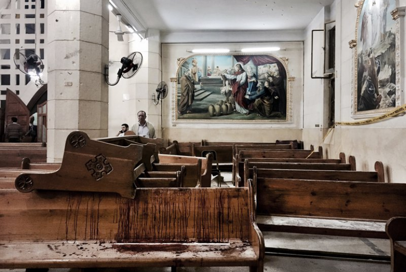 Lokasi Gereja Koptik Mesir yang menjadi sasaran pengeboman.