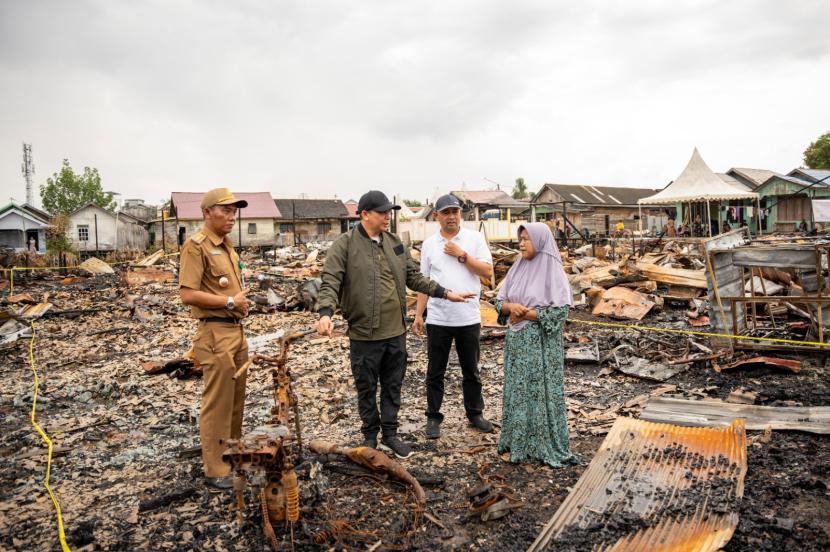 Lokasi kebakaran di Kelurahan Tungkaran Pangeran, Kec. Simpang Empat, Tanah Bumbu, Kalimantan Selatan. 