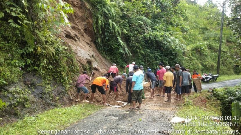 Lokasi longsor di Desa Karangbawang, Kecamatan Rembang, Kabupaten Purbalingga