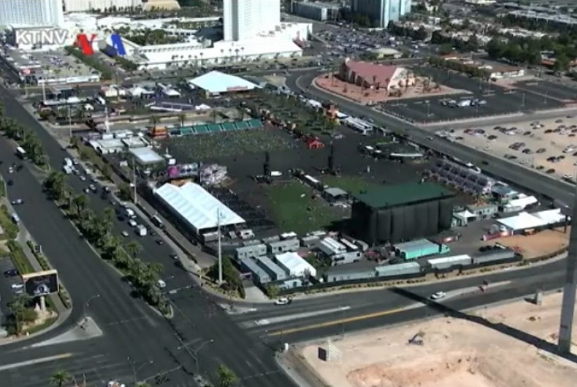 Lokasi penembakan di Las Vegas, AS