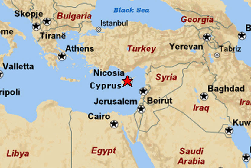 Lokasi Republik Siprus dalam peta.(warofweekly.blogspot.com)