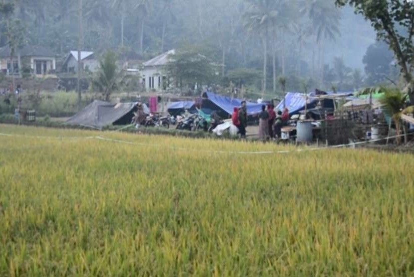 Lokasi tenda darurat pengungsi korban gempa di Lombok, NTB