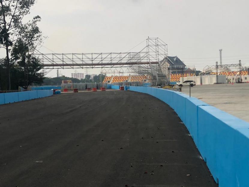 Lokasi terkini sirkuit balap Formula E, Ancol, Kamis (19/5).