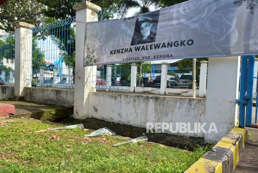 Lokasi tewasnya seorang mahasiswa berinisial KW di lingkungan Kampus UKI, Cawang, Jakarta Timur, Jumat (7/3/2025). 