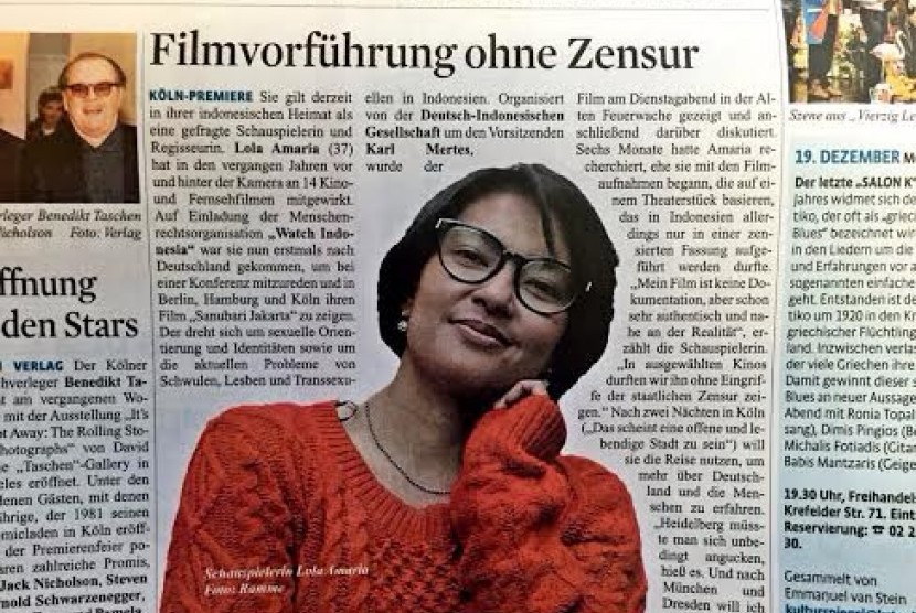 Lola Amaria dalam salah satu terbitan media cetak di Jerman