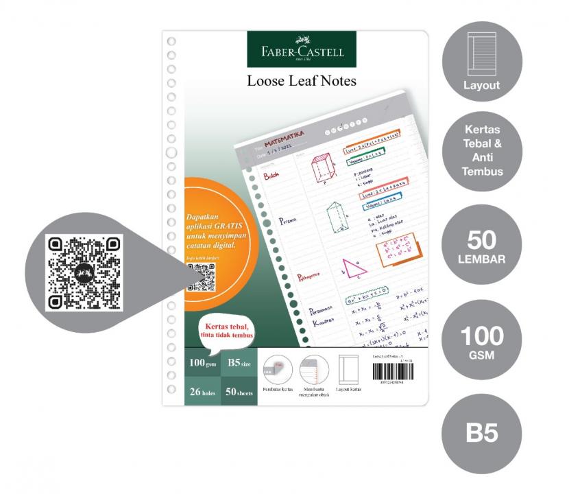 Loose Leaf Notes Faber-Castell dilengkapi dengan aplikasi berbasis alat pindai.