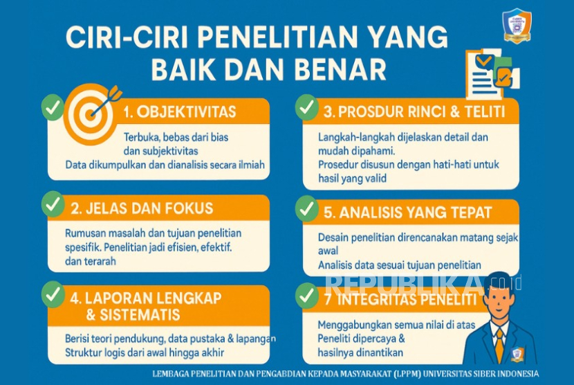 LPPM menyampaikan tujuh karakteristik utama yang harus dimiliki oleh penelitian berkualitas. 
