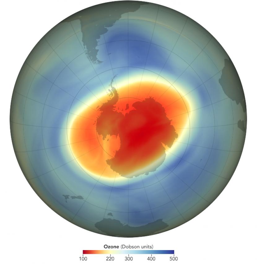 Lubang ozon yang teramati pada 20 September.
