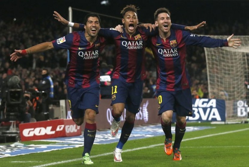 Luis Suarez, Neymar, dan Lionel Messi.