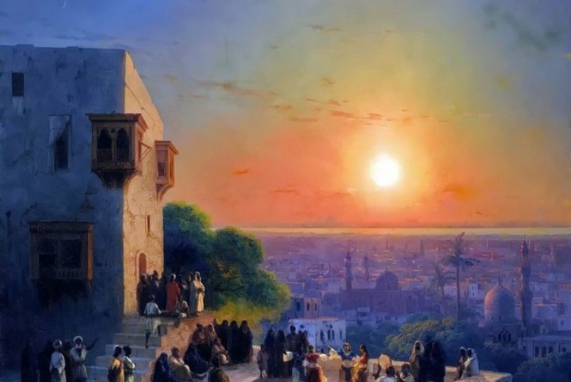 Lukisan Evening in Cairo karya Ivan Aivazovsky.