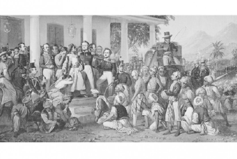 Lukisan karya Raden Saleh tentang penangkapan Pangeran Diponegoro.