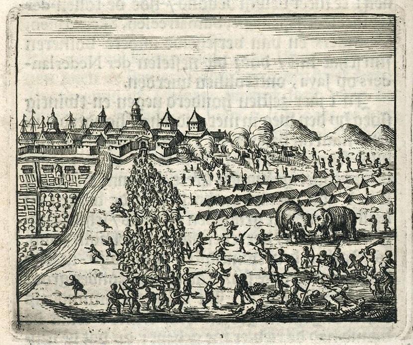 Lukisan penyerangan ke Kastil Batavia oleh pasukan Kerajaan Mataram