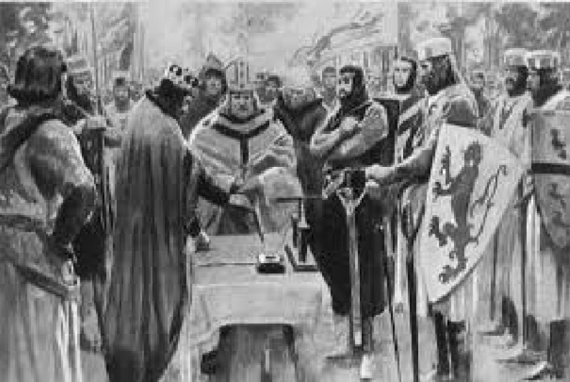 Lukisan saat Raja John dipaksa menandatangani Piagam Magna Carta