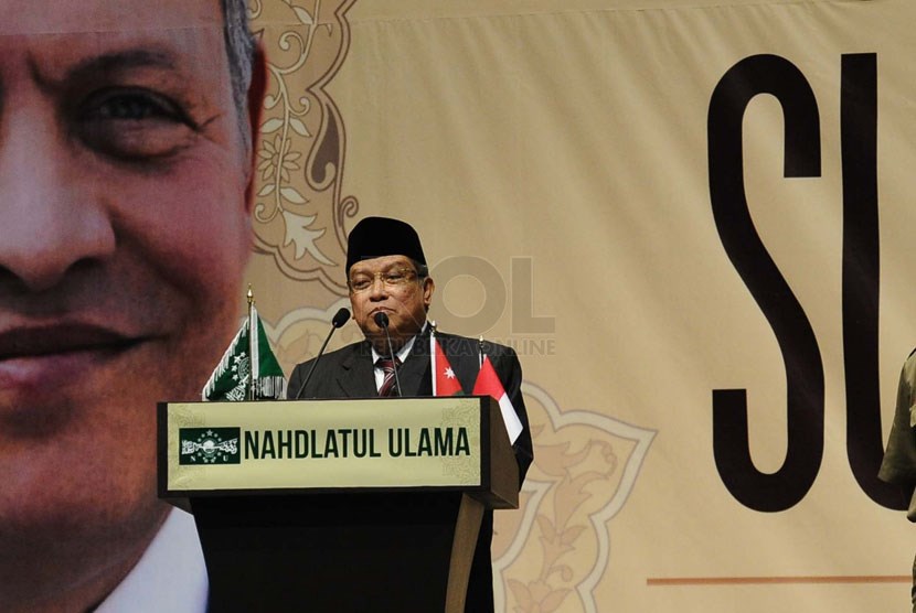  Ketua PBNU Said Aqil Siraj meresmikan pembukaan Nadhlatul Ulama Sufi Gathering di Jakarta, Rabu (26/2).   (Republika/Tahta Aidilla)