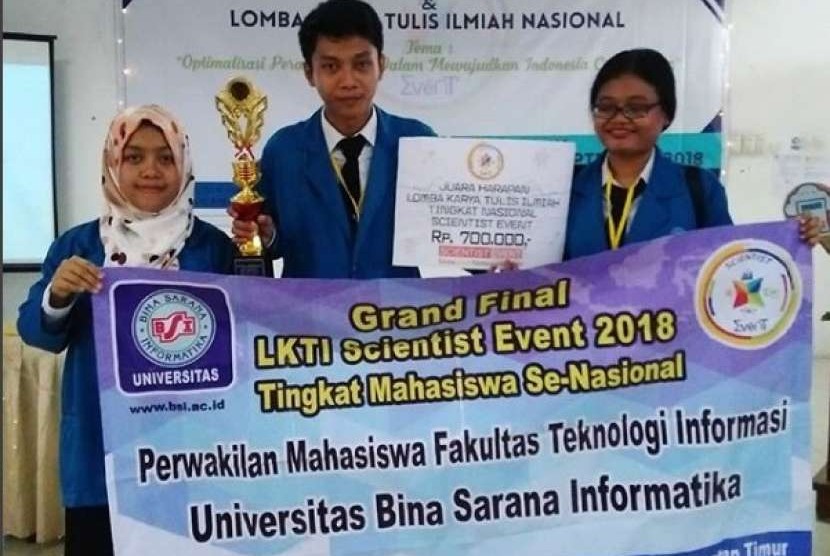 Mahasiswa UBSI meraih prestasi di Lomba Karya Tulis Ilmiah (LKTI) Tingkat Nasional.