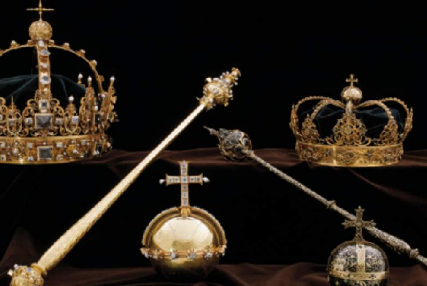 Mahkota Raja Swedia dari abad ke-17.