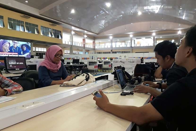 Main Press Center yang disiapkan bagi jurnalis peliput Asian Games 2018 di Palembang