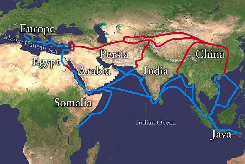 Main routes of the Silk Road (Map)