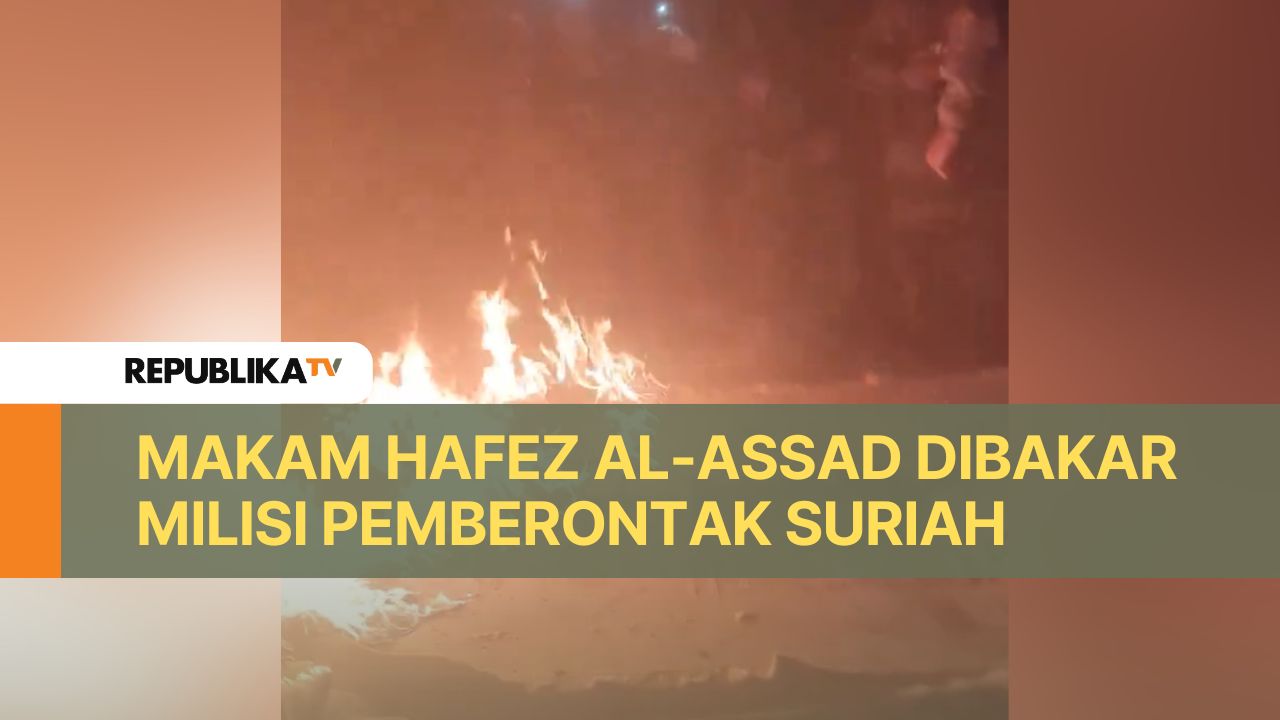 Makam Hafez Al-Assad, mendiang Presiden Suriah sekaligus ayah dari Bashar Al-Assad dibakar milisi pemberontak Suriah.