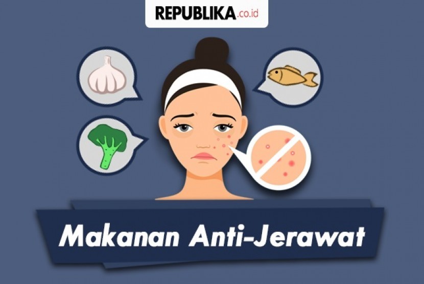 Makanan yang bisa mencegah wajah berjerawat.