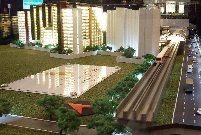 Maket salah satu LRT City yang dikembangkan  PT Adhi Karya