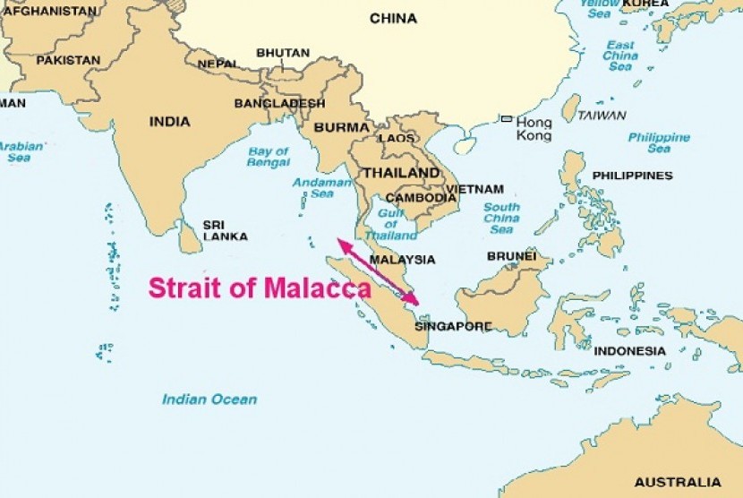 Malacca Strait is one of five disputed areas between Indonesia and Malaysia. (map)  