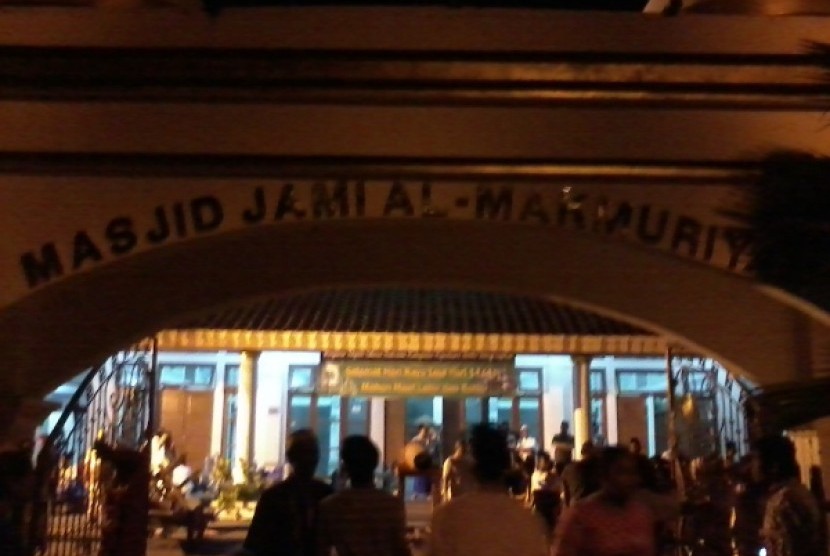 Malam takbiran di Masjid Makmuriyah, Pulau Pramuka, Kepulauan Seribu, Rabu (7/8)