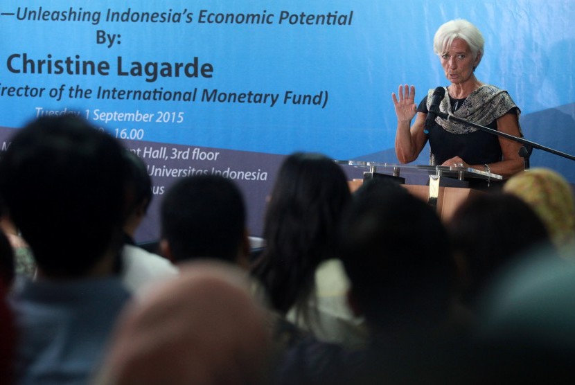 Managing Director of the International Monetary Fund (IMF) Christine Lagarde memberikan kuliah umum dengan tema 