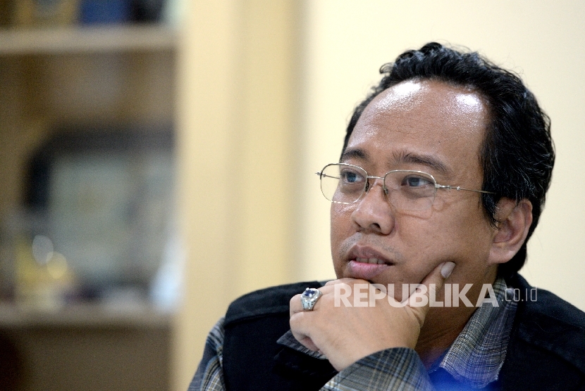 Direktur Komunikasi ACT Lukman Azis Kurniawan saat bersilaturahim ke Kantor Harian Republika, Jakarta